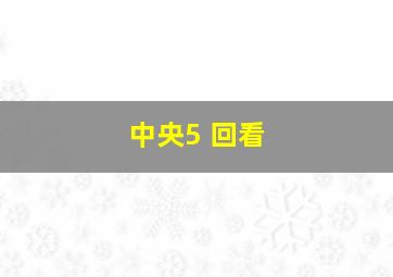 中央5 回看